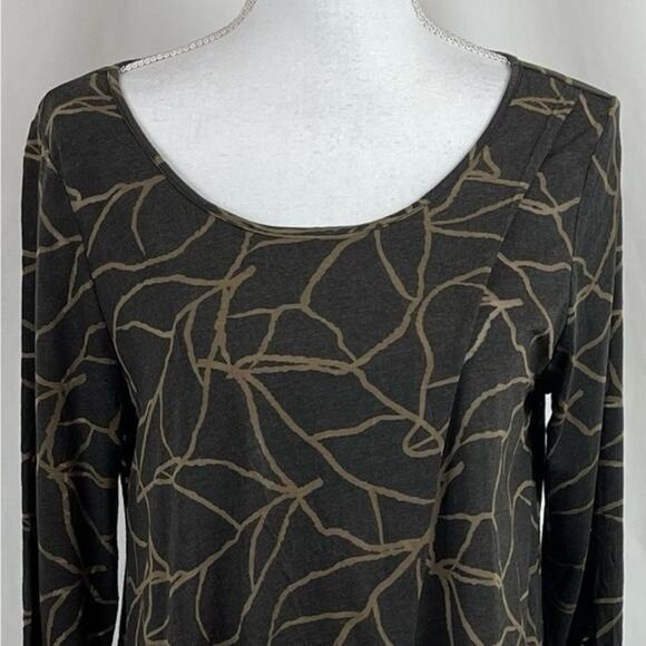 Chalet Brown Tan Faux Wrap Long Tunic Top Size S - Picture 3 of 11